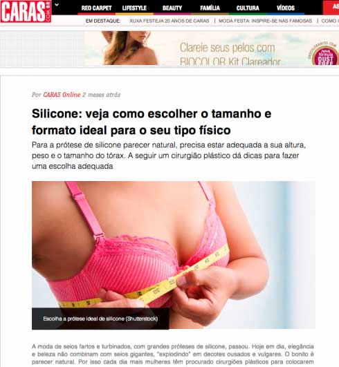 Revista CARAS. Silicone: veja como escolher o tamanho e formato ideal para seu tipo físico